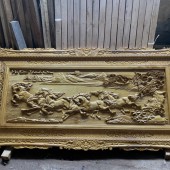 Tranh gỗ Pơ Mu Tây Bắc đóng tại Sơn La. Gỗ chọn, đục kỹ đẹp