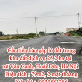 Cần bán lô đất trong khu đất dịch vụ 25,2 ha tại xã Vân Canh – Hoài Đức – Hà Nội
