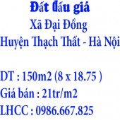 Đất đấu giá xã Đại Đồng,Huyện Thạch Thất, Hà Nội